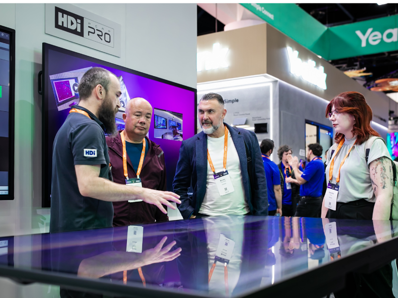 people networking and discussing new av technology at Integrate