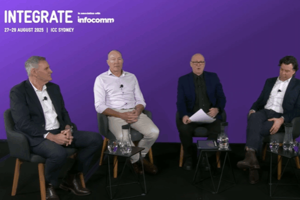 panelist sit down with moderator to discuss the state of AV industry